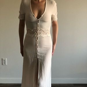 H&M festival long button up dress